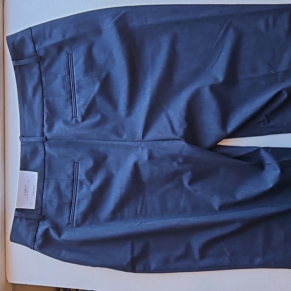 Ann Taylor Factory Navy Micro Check Cury Fit Straigt Leg Work Pants 10 NWT - Picture 8 of 11